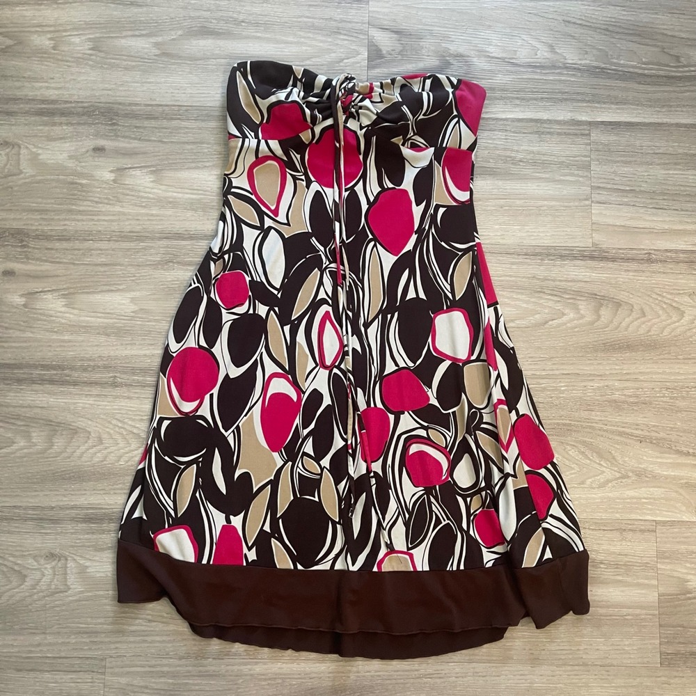 Vintage Y2K Polka Dot Strapless Midi Dress Party Girly Romantic Eccentric